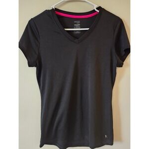 Danskin Now Dri-More Athletic T-Shirt Women Size Medium Black
